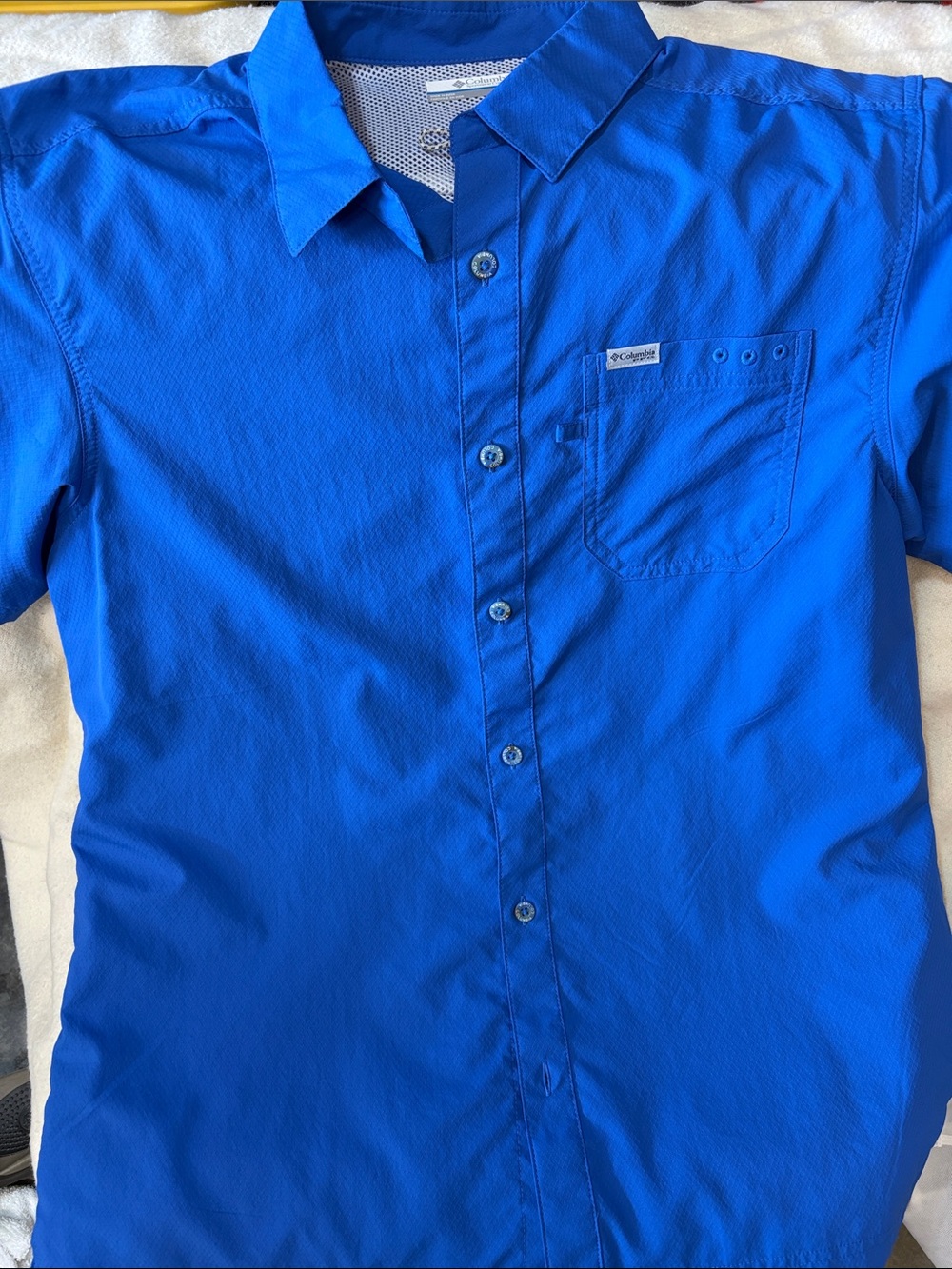 Columbia Men's Slack Tide Short Sleeve Shirt - Bright Blue